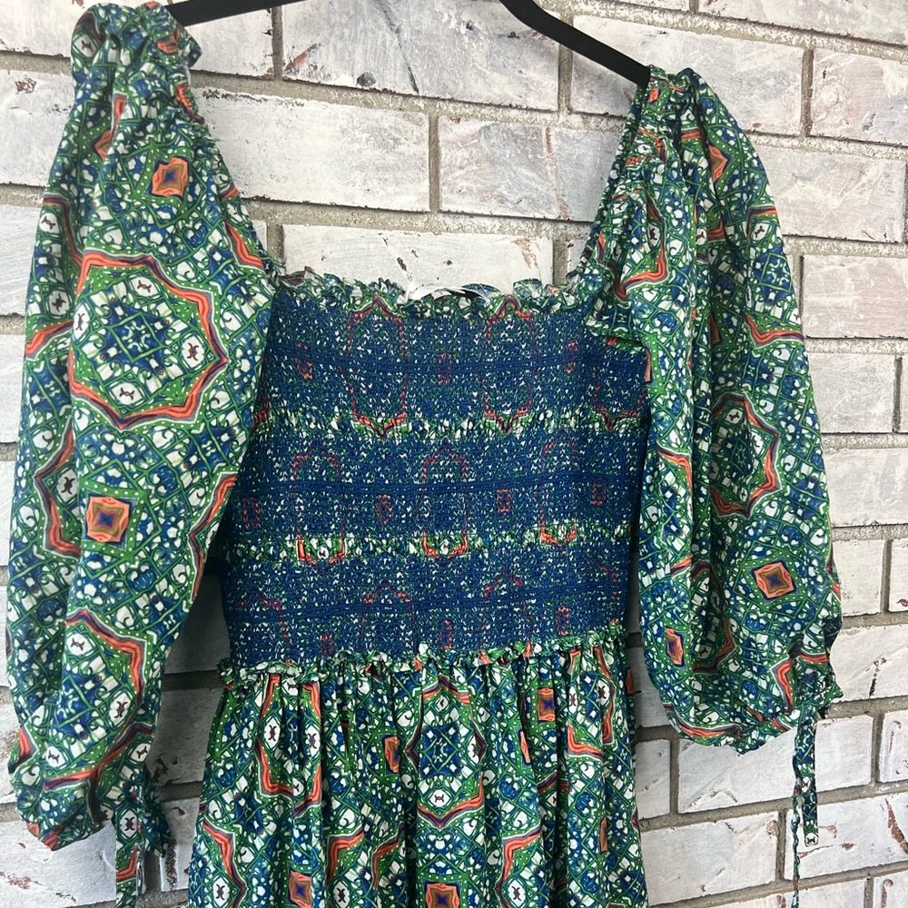 Cara Cara | Moroccan Tile Teal Jazzy Dress - Picture 6 of 10